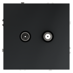 Розетка телевизионная встраиваемая VOLTUM S70 оконечная TV+SAT, (графит)