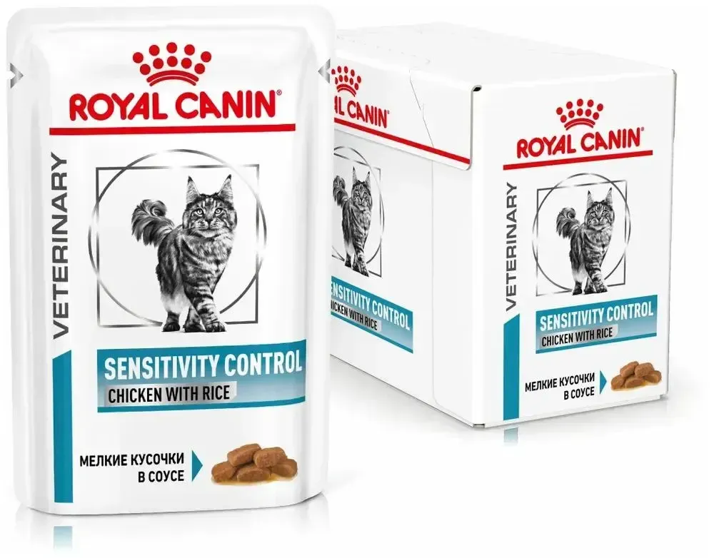 Royal Canin Sensitivity Control при пищевой непереносимости, гипоаллергенный, кусочки в соусе