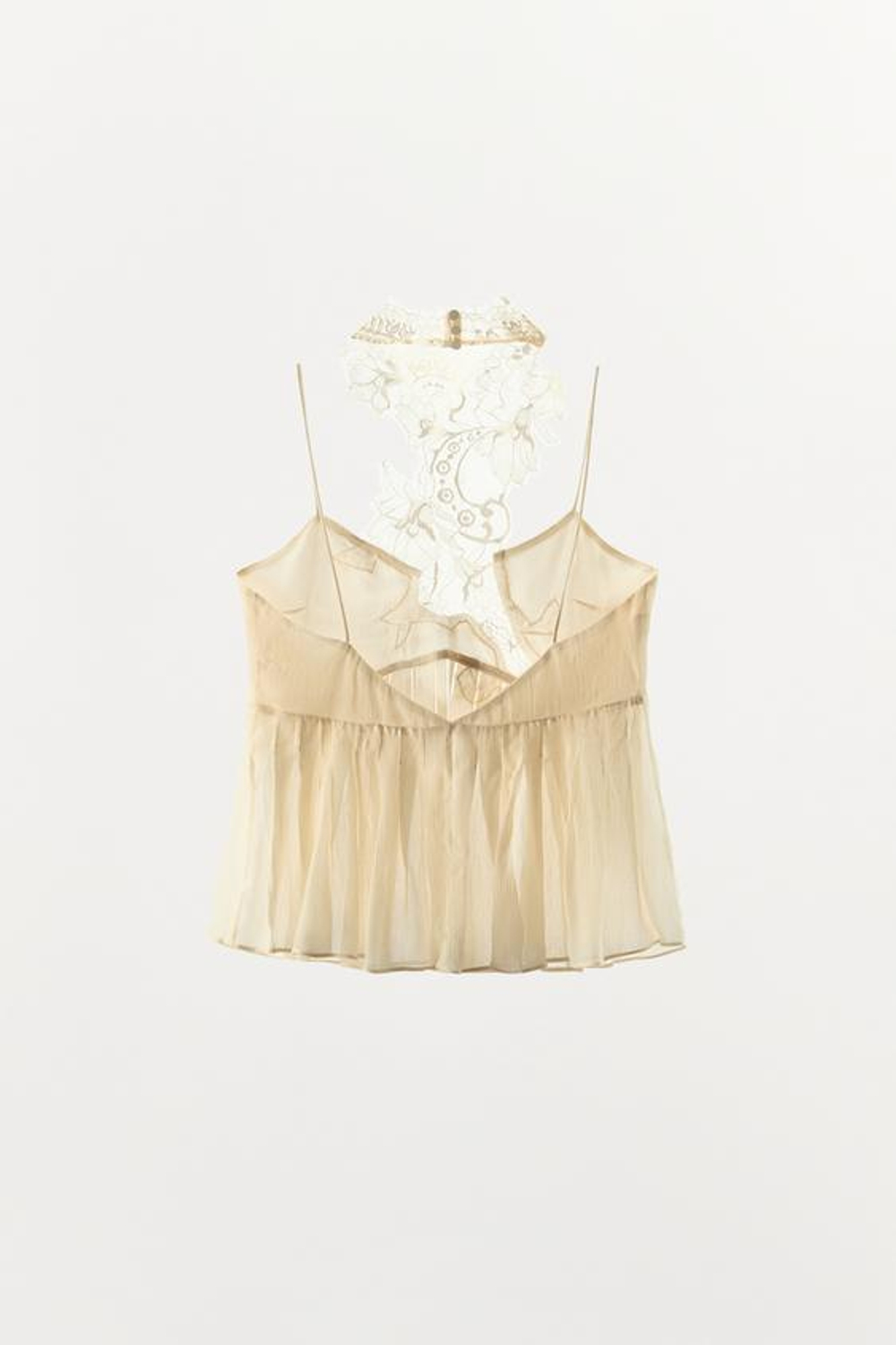 ZARA ТОП С ГОРЛОВИНОЙ ХАЛТЕР И ГОДЕ, ЭКРЮ