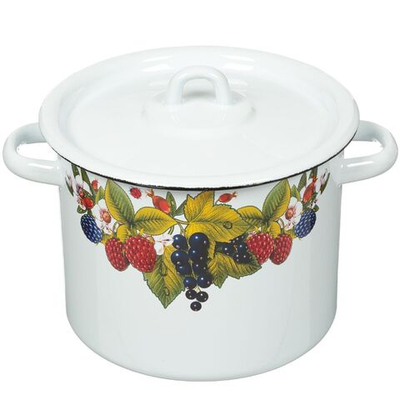 Кастрюля сталь, эмал, 3.5 л, с крыш, Сиб товары, С1612/*79/ЗП, индукц