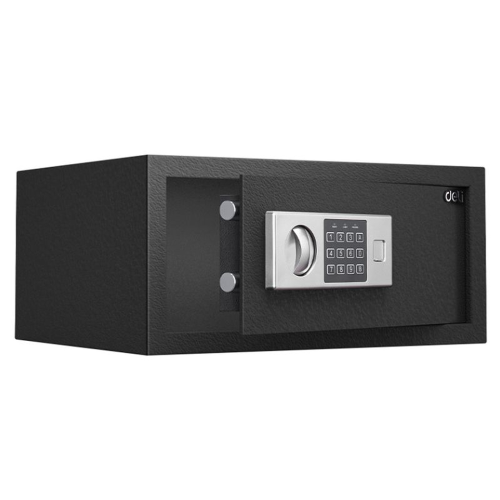 Сейф DELI "ET522" электронный замок + ключ, 430х350х200 мм, 8 кг, черный
