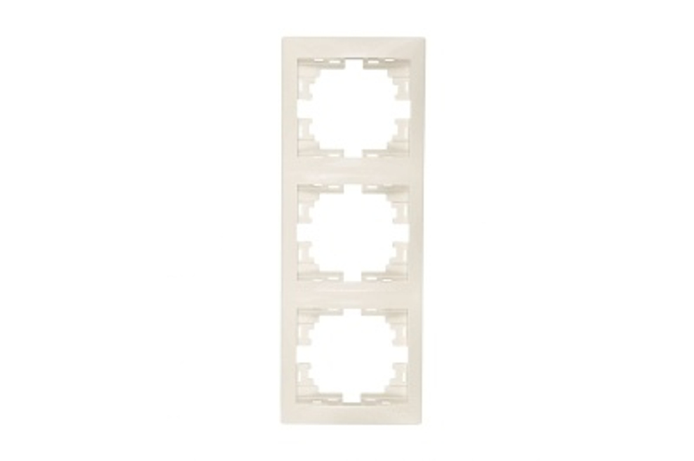 Рамка 3-ая LEZARD Мира вертикальная б/вставок крем