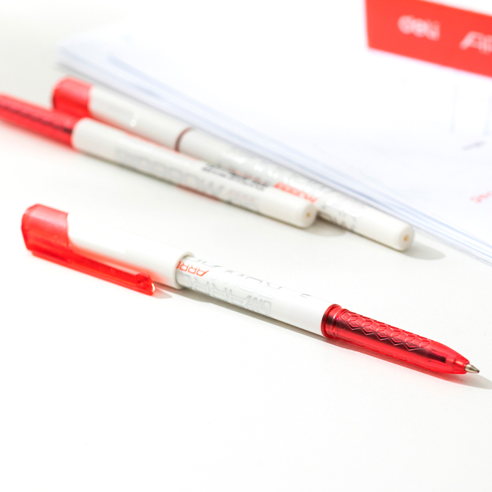 Ручка шариковая DELI "Arrow Q23", 0,7 мм, красная