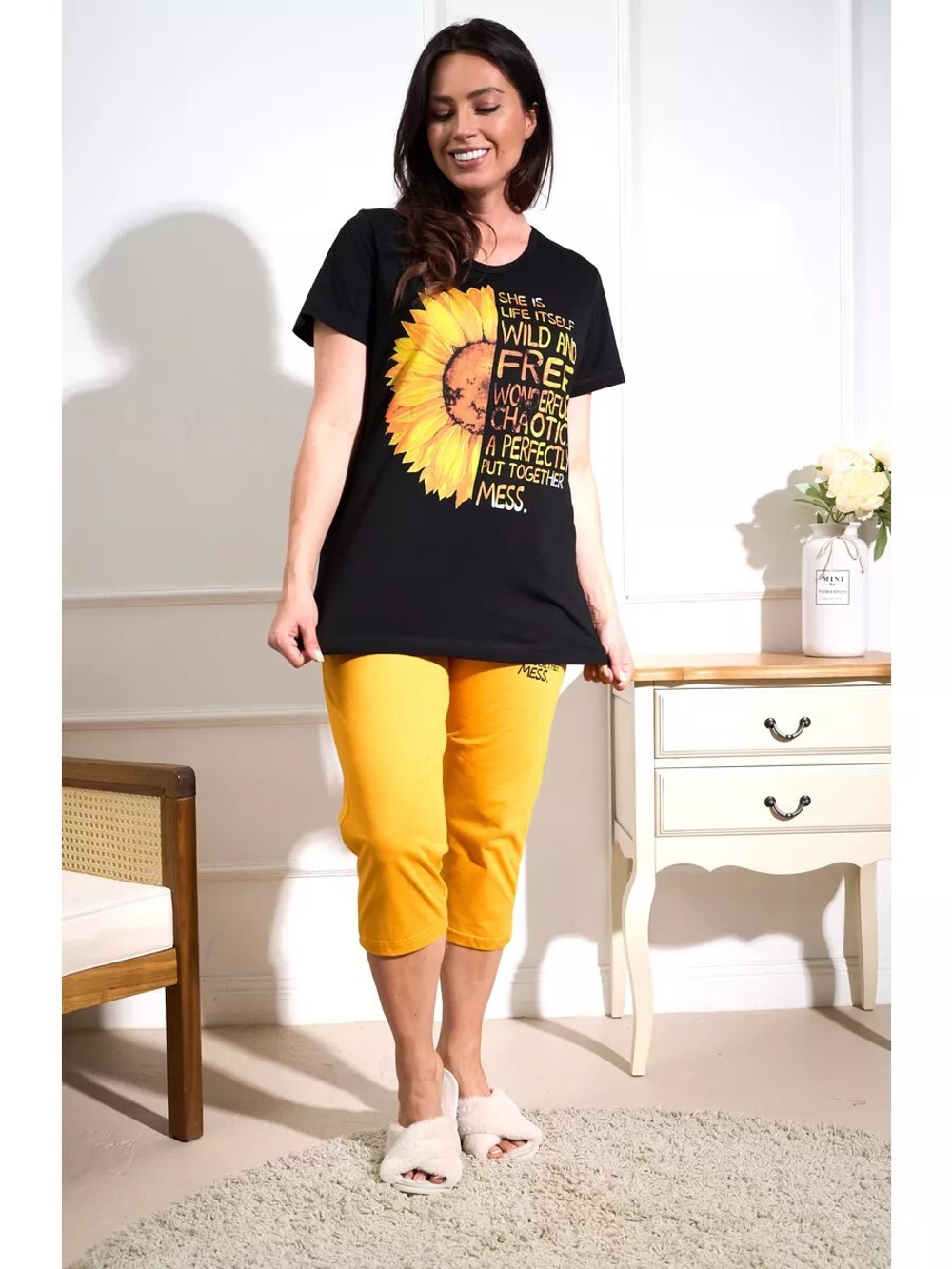 Пижама х/б бриджи+футболка УБФ00018