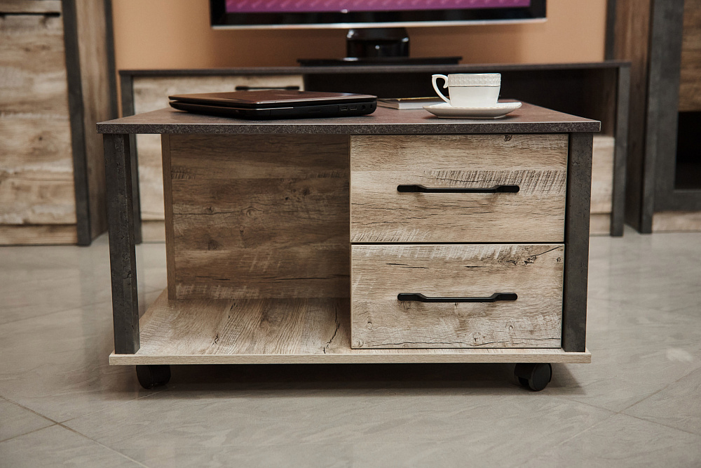 Журнальный стол Клео Дуб Юкон/Ателье темное