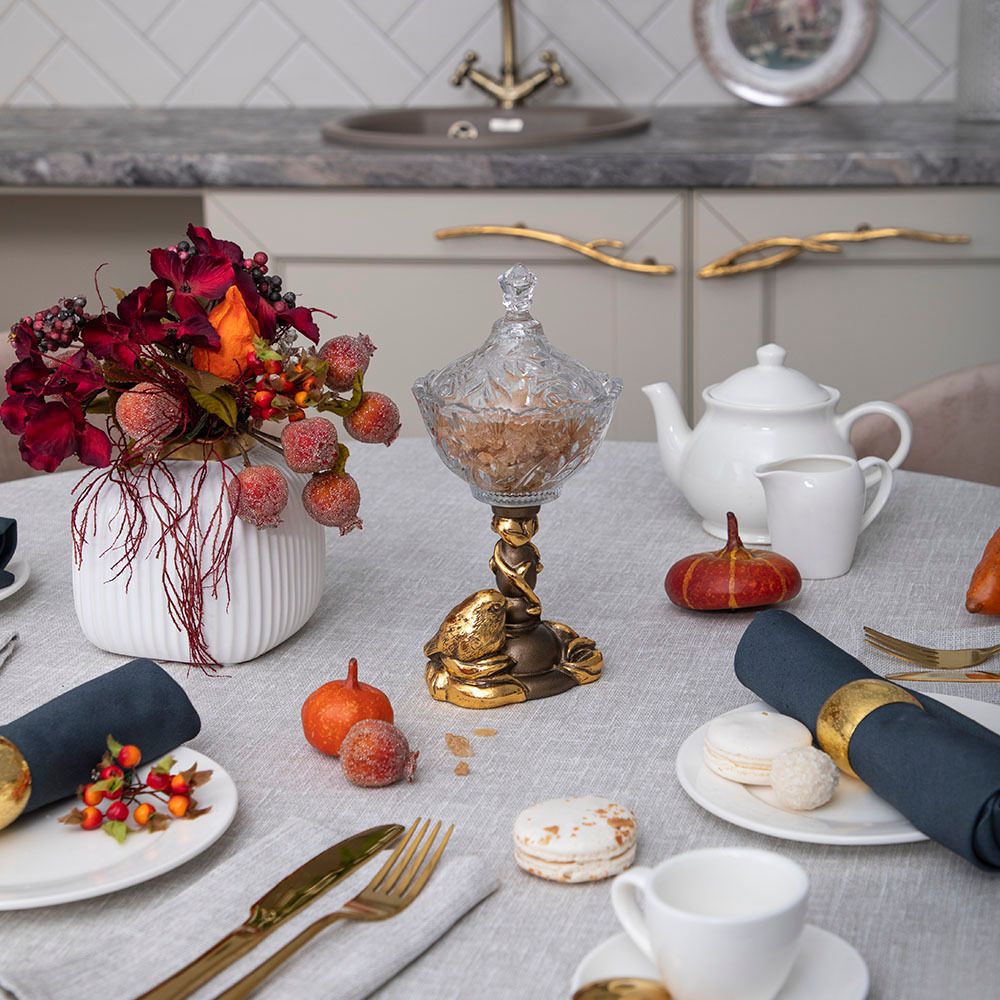 Сахарница стеклянная с крышкой Зарничка Свитти Бронза