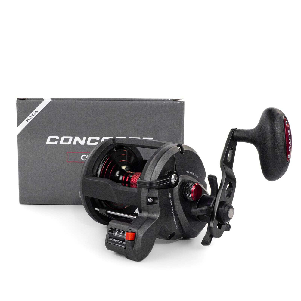 Катушка мультипликаторная Kaida Concorde CC300LC, под левую руку, со счетчиком (3000, 3+1BB)
