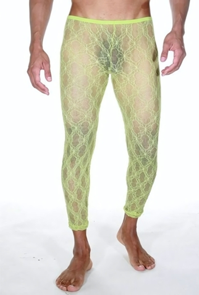 Мужские ажурные легинсы цвета лайма (Размер: S-M) (Цвет: лаймовый)
