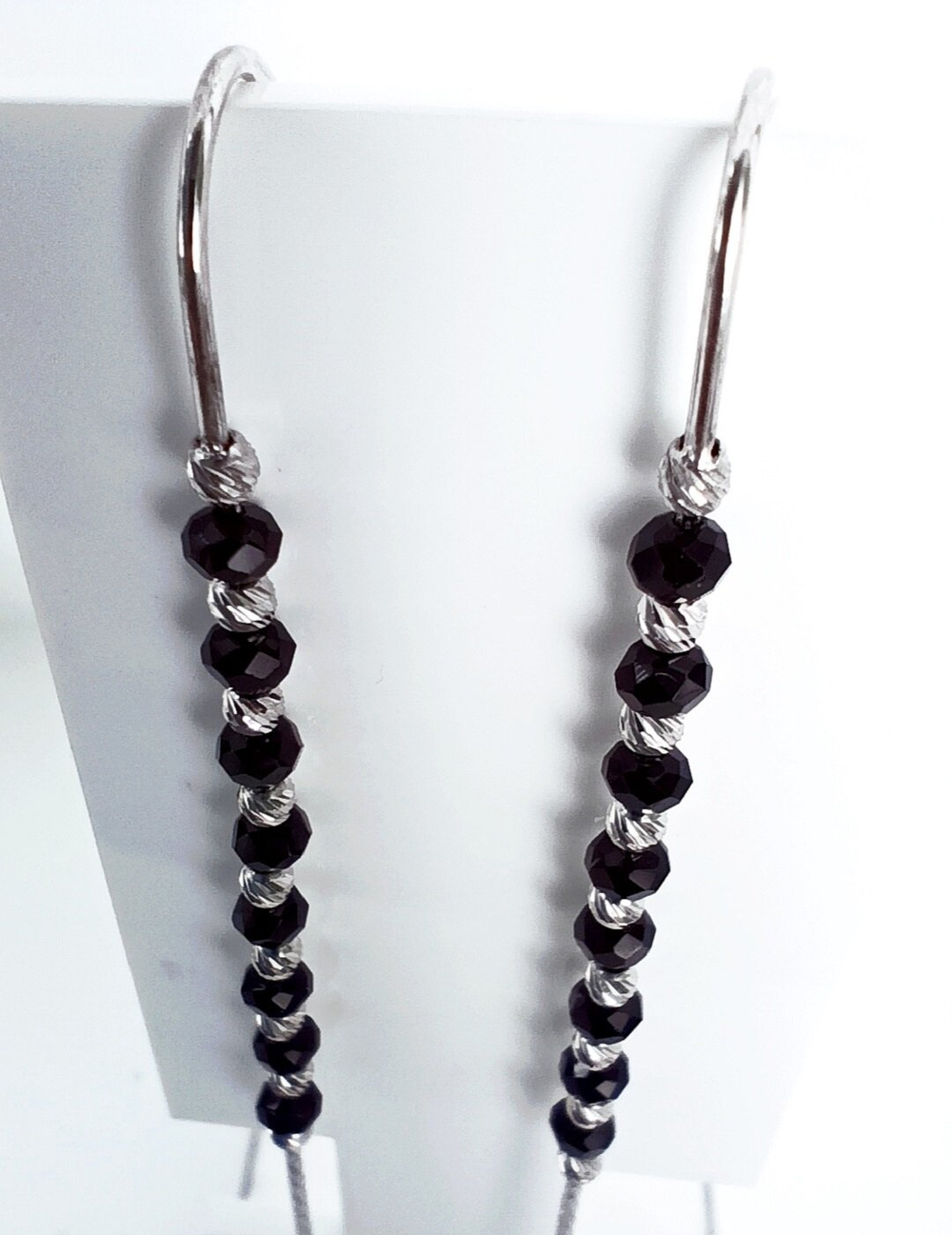 Серьги Эстерелла Лето, родированные, застежка-продевка, 925 проба, шпинель