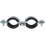 Хомут для труб двухвинтовой сдвоенный STOUT - 3/4" (25-29 мм, с шпилькой и дюбелем)