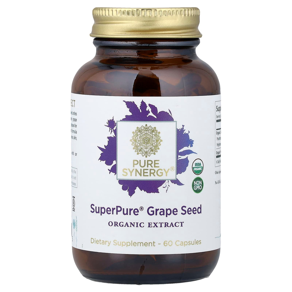 Pure Synergy, SuperPure®, виноградная косточка, 60 капсул