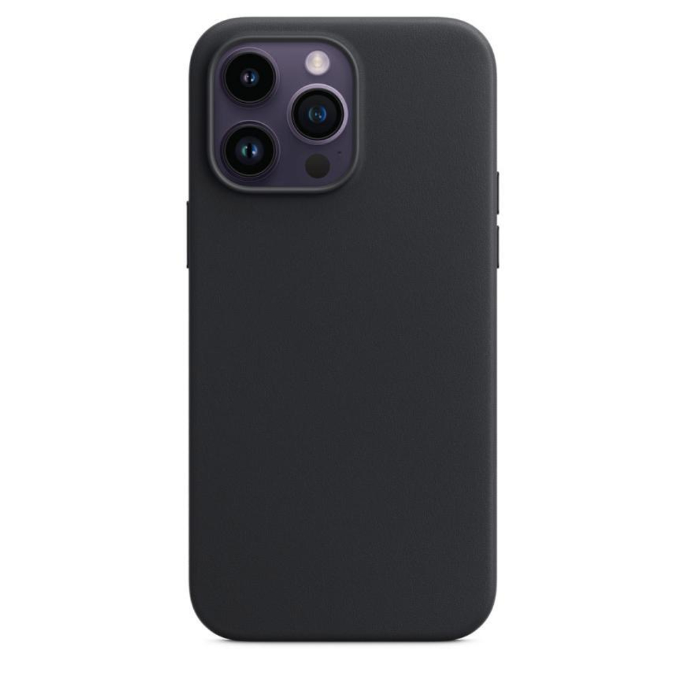 Кожаный чехол MagSafe Apple Leather Case для iPhone 14 Pro Max, Тёмная ночь