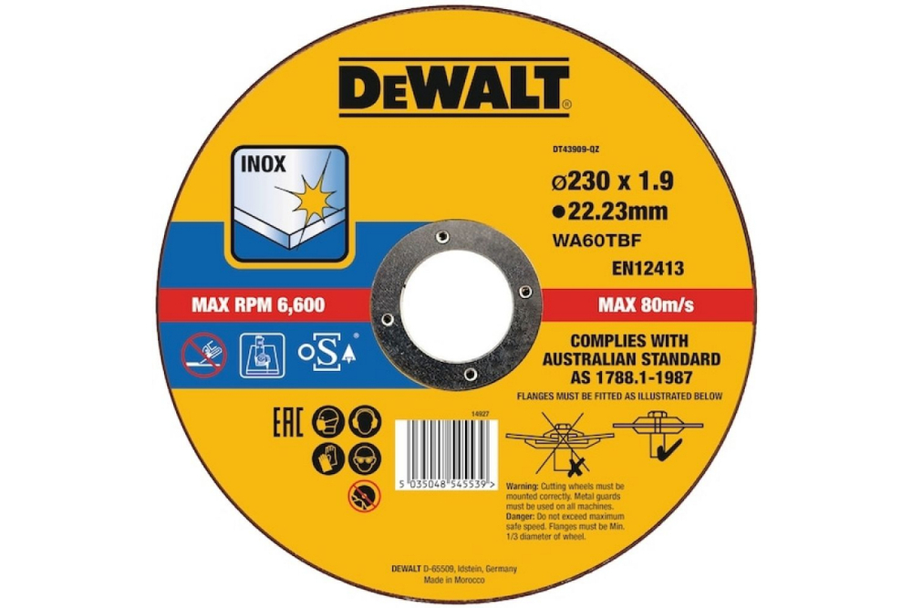 Круг отрезной Inox (230x22.2x1.9 мм) DEWALT DT43909-QZ