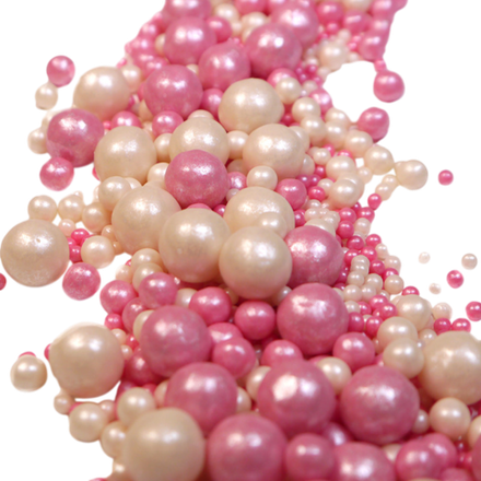 Посыпка "Драже из глазури" (жемчуг серебро/розовый) 50г