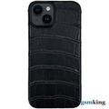Leather Case for iPhone 14 Black (Чёрный крокодил)
