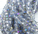 БП029ДС68 Хрустальные бусины "рондель", цвет: серый с цв. AB прозрач., 6х8 мм, кол-во: 39-40 шт.