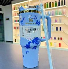 Termos \ Термос  Stanley x LoveShackFancy QUENCHER 40oz 1.18L Tumbler Everblooming Rosettes FS
