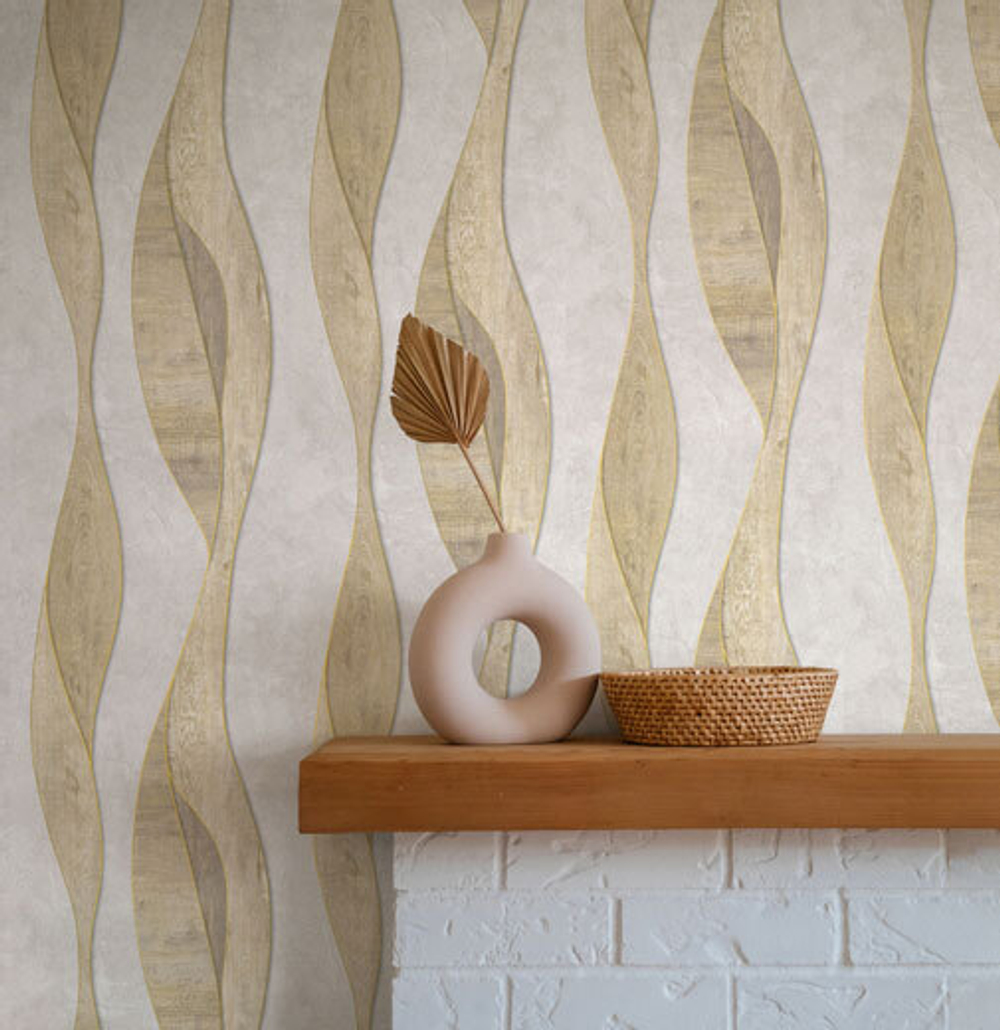 Панель ПВХ термопечать Цунами золото 22Т009-1 2700х250 мм