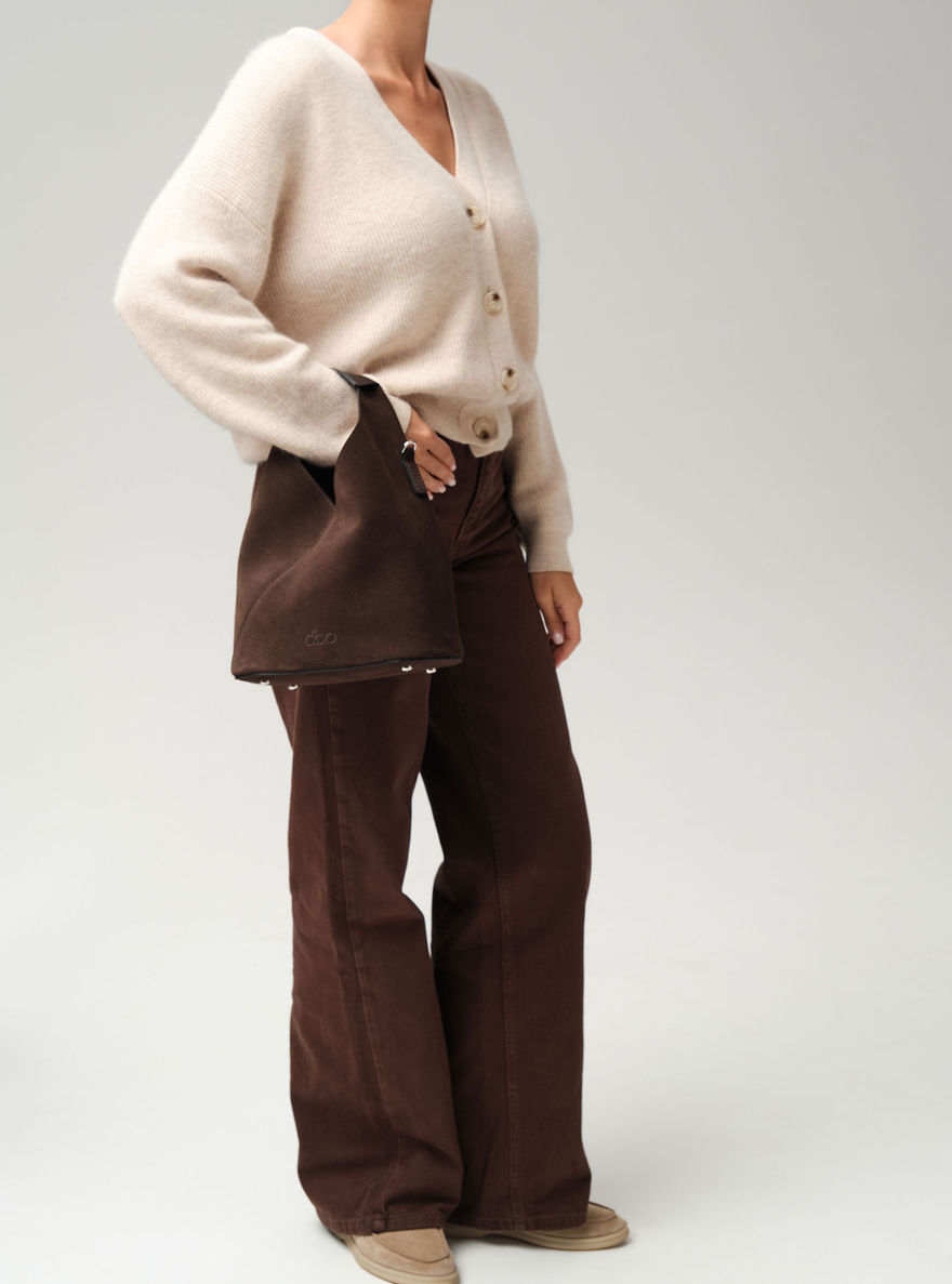 Замшевая сумка Rebecca DBR 31370 черный каштан