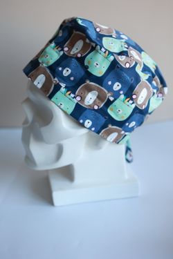 Медицинский колпак (Принт «Медвежата синие»)