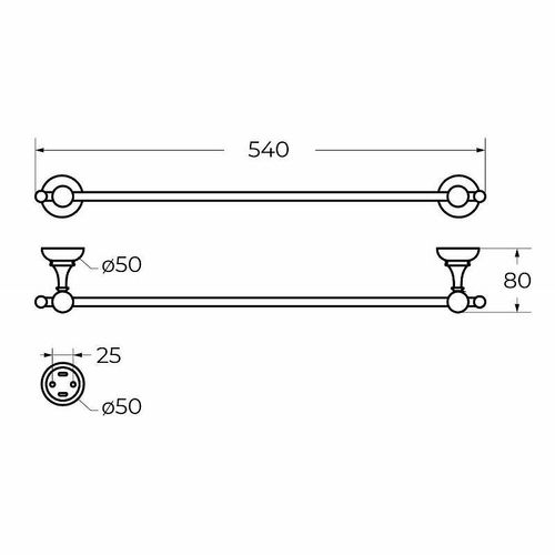 Полотенцедержатель Cezares Aphrodite APHRODITE-TH06-02-M Бронза