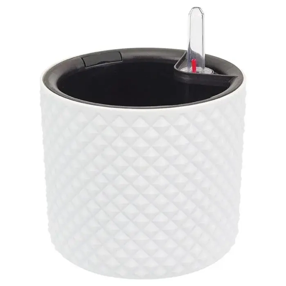 Кашпо ФАСЕТ D150мм с вставкой и с автополивом Белый (комплект 12 шт)