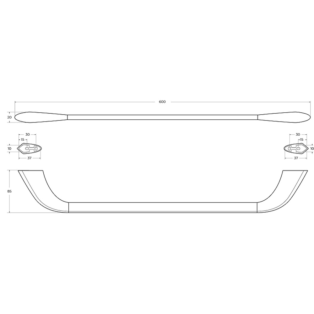 Полотенцедержатель Cezares Liner LINER-TH-60-GM Оружейная сталь