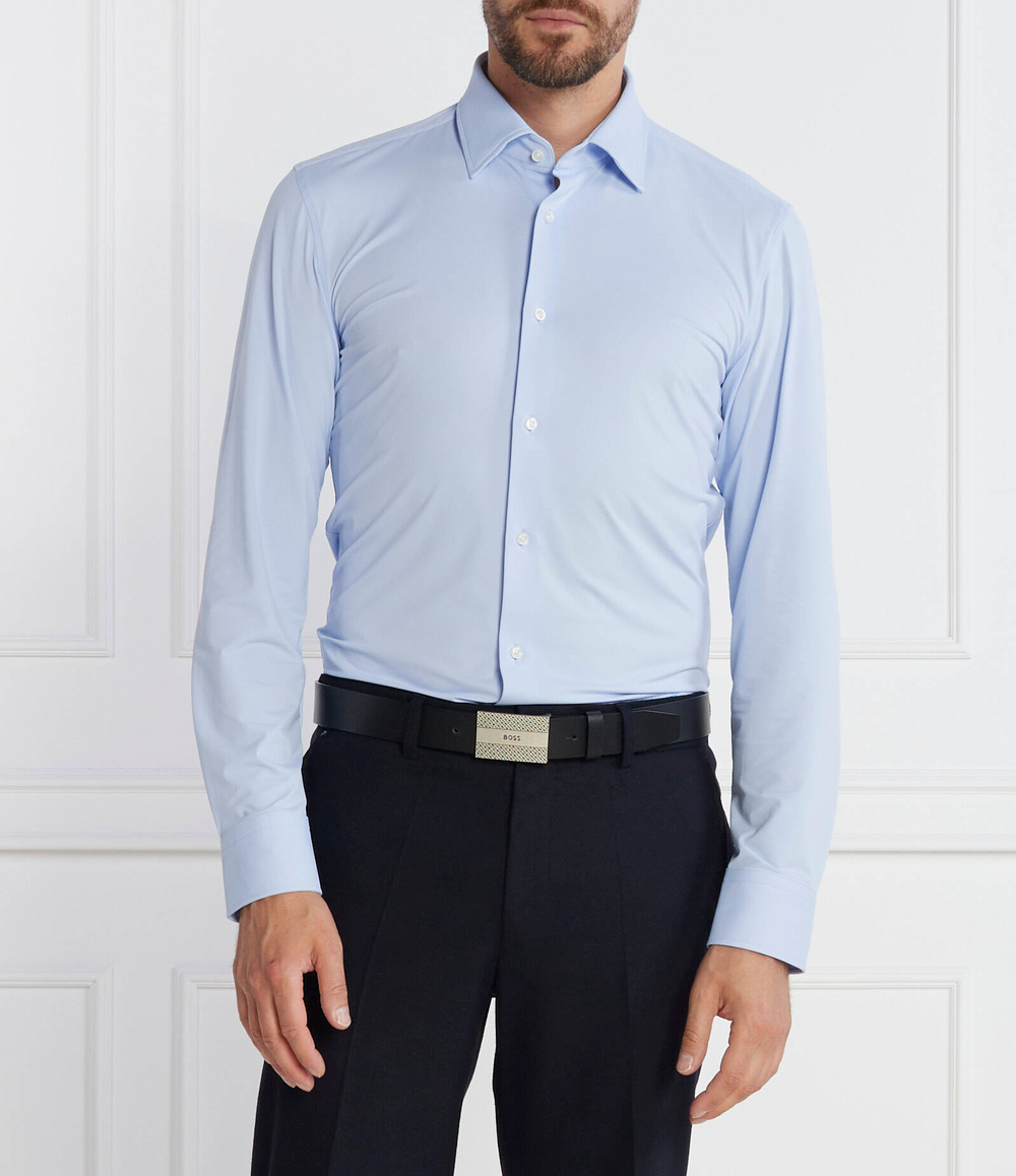 Рубашка P-HANK-kent-C1-222 BOSS BLACK - голубой(50490393)