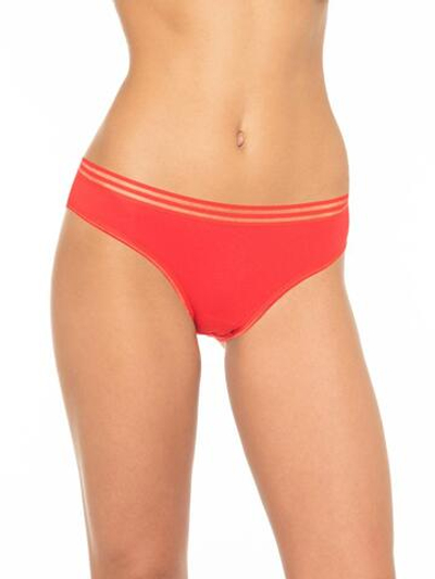 Трусики-бразилиана с ажурной задней частью (Размер: S) (Цвет: красный)