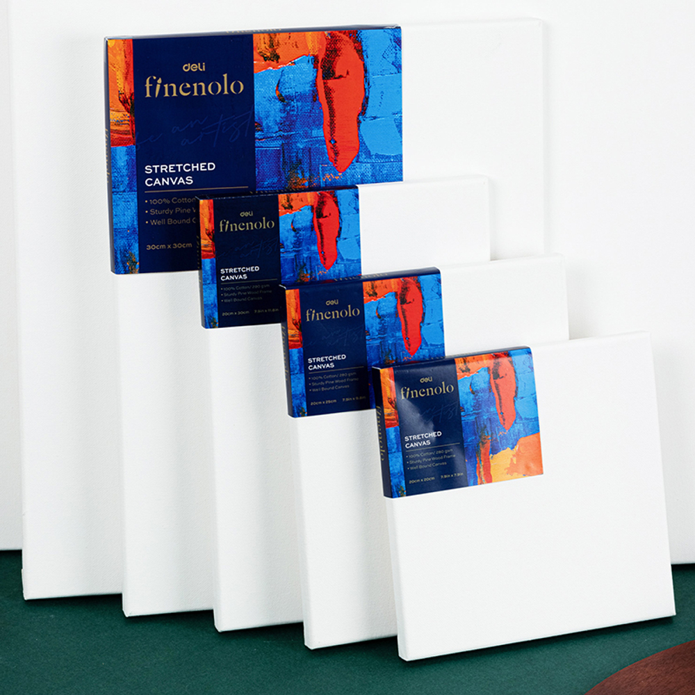 Холст на подрамнике DELI "Finenolo", 40х50 см, 280 г/м2, среднее зерно, хлопок