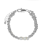Браслет Fiore Luna Metall & Pearl Сarabiner CL1015 S