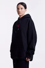 Худи Гербарий Мак Warm со шнурком в поясе черный