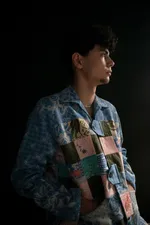 Куртка Soeurs с Розовыми Рыбами / Pink Fishes синяя