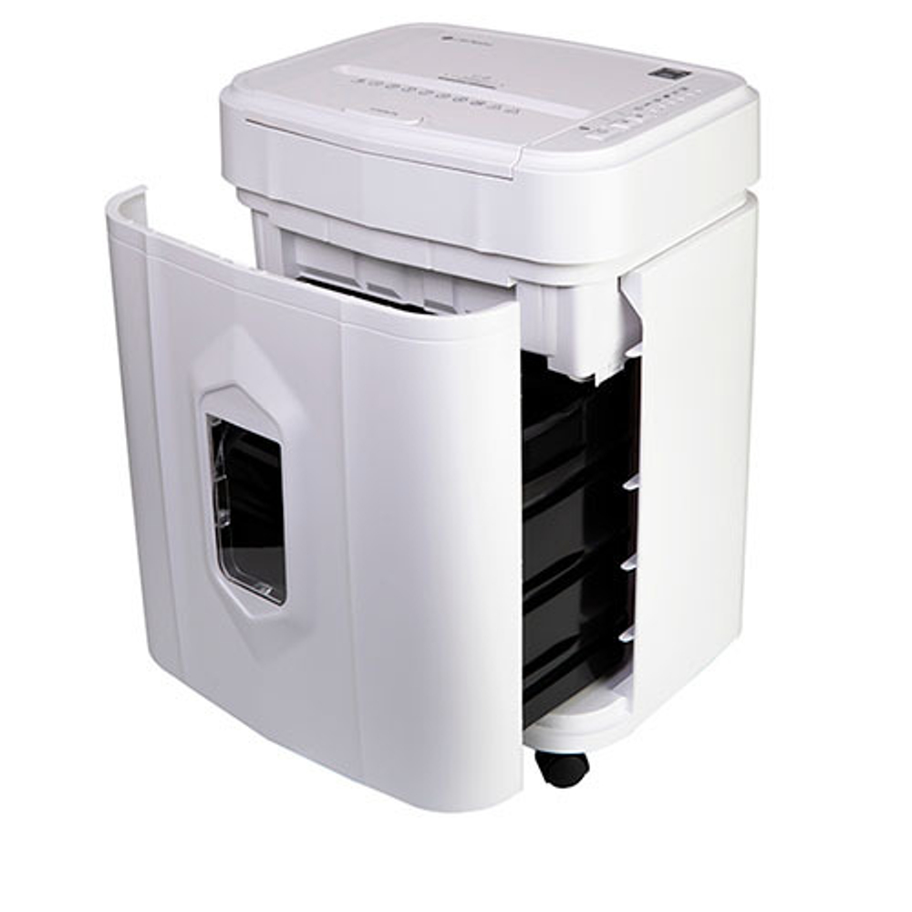 ГЕЛЕОС Шредер АП23-4, DIN P-4 (4 ур-нь секр.), фрагмент 3,9х12мм, АВТОПОДАЧА 145 листов, пл.карты/скрепки/скобы, 23 литра.