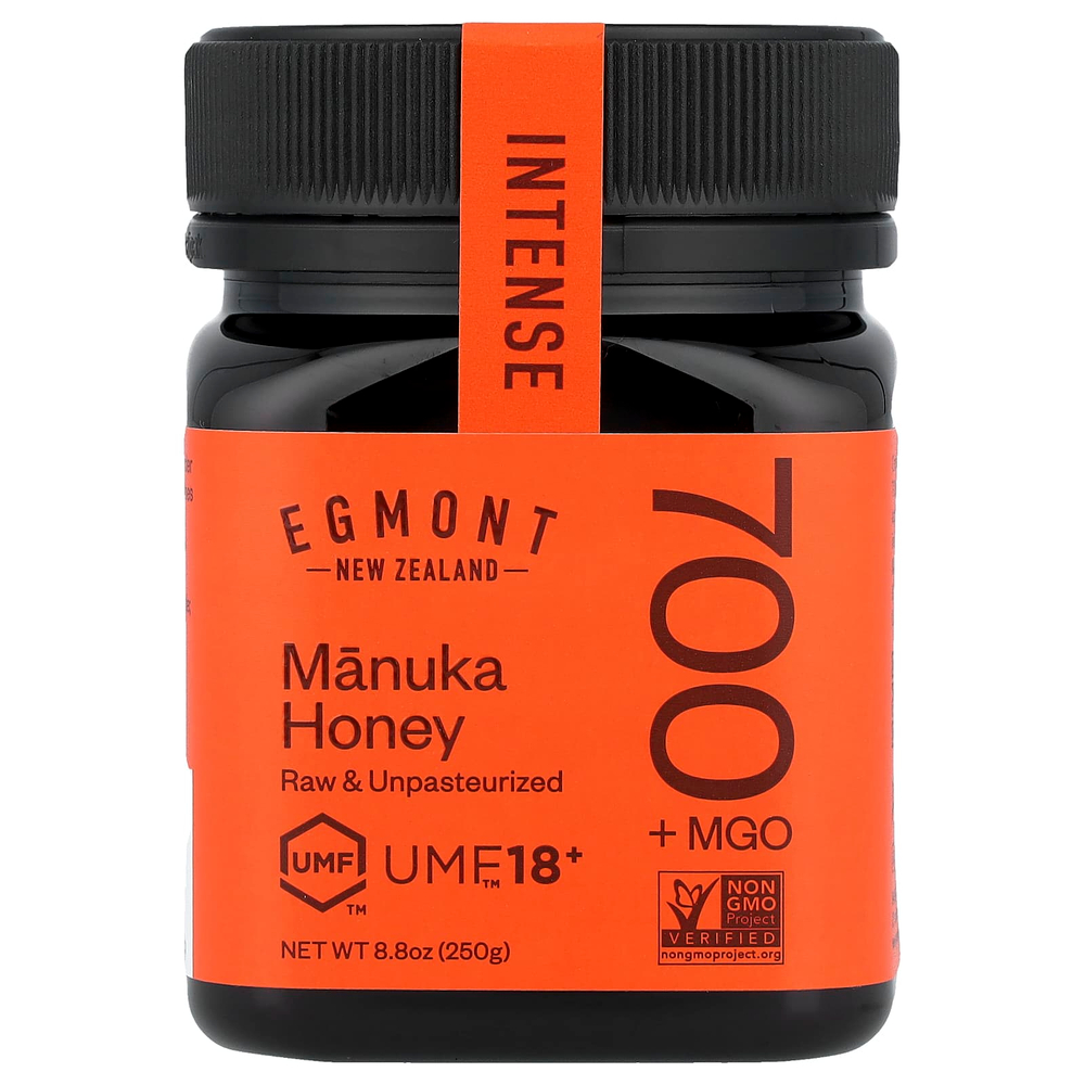 Egmont Honey, мед манука, необработанный и непастеризованный, UMF™ 18+, MGO 700+, 250 г (8,8 унции)