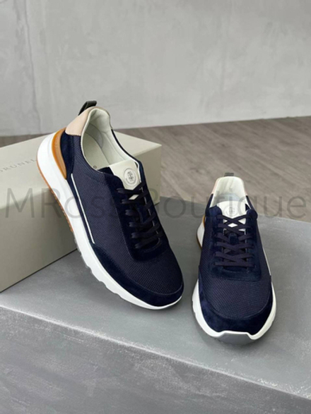 Мужские кроссовки Brunello Cucinelli темно-синего цвета