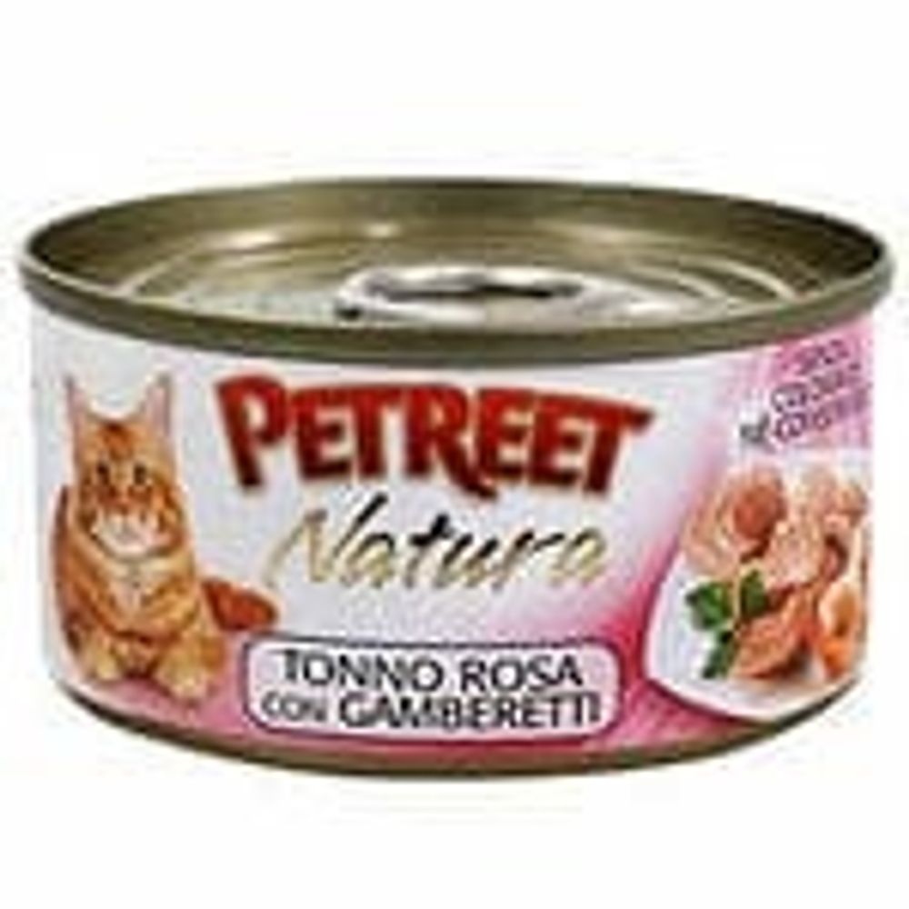 Petreet консервы для кошек тунец с рисом и креветками 85 г
