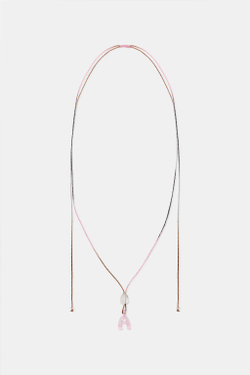 ZARA КОЛЬЕ ИЗ ШНУРА С БУКВОЙ ИЗ АЛФАВИТА, РОЗОВЫЙ