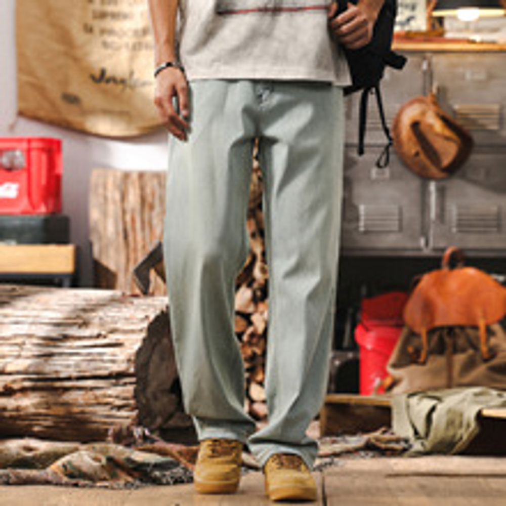 Джинсы тонкие мужские с технологией K-cool ледяные,свободного стиля для лета ,от бренда Jerryeno