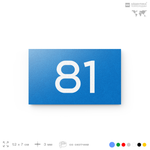 Табличка с номером 81 на дверь квартиры, для офиса, кабинета, аудитории, склада, голубая 120х70 мм, Айдентика Технолоджи