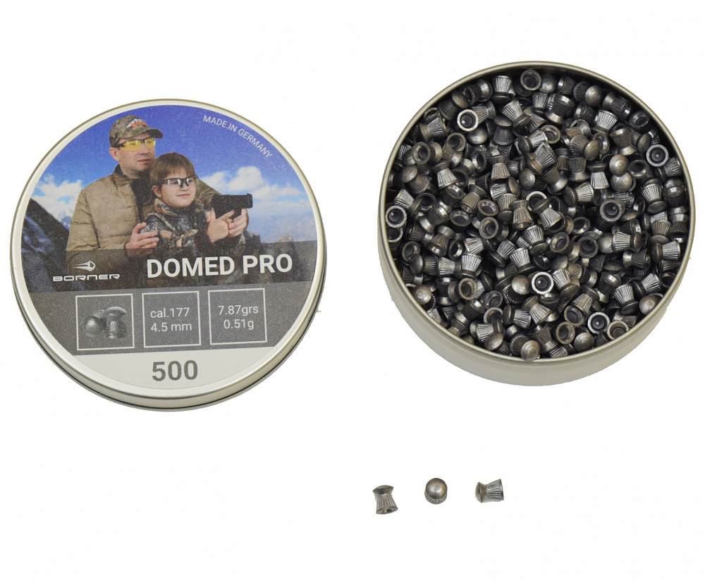Пули Borner "Domed Pro",  кал. 4,5 (500 шт.) 0,51 гр.
