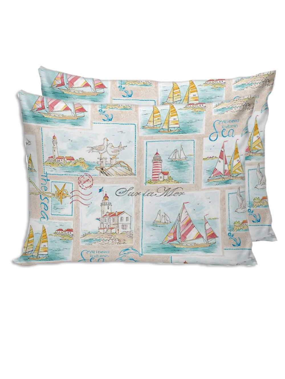 Наволочка комплект 2шт Сказка "Витамин Sea" 50х70 см, перкаль