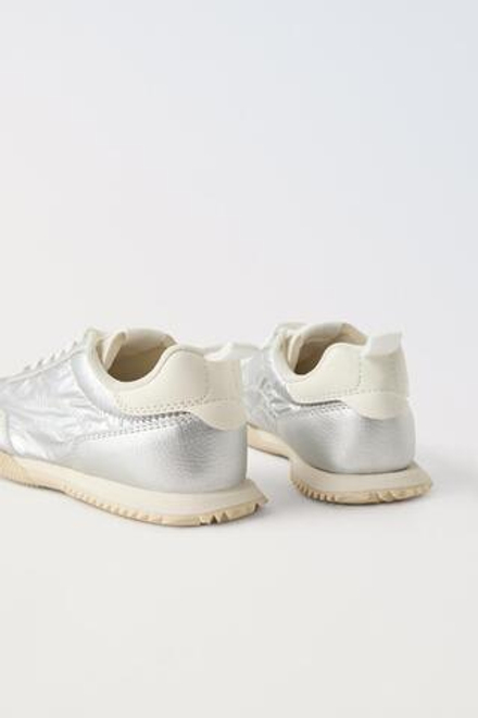 ZARA БЛЕСТЯЩИЕ КРОССОВКИ, СЕРЕБРИСТЫЙ