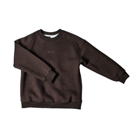 Свитшот с начёсом в стиле oversize Шоколад