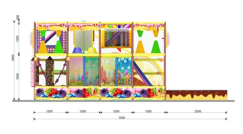 Детский игровой лабиринт «В стране чудес» (7,2*5,1*2,9 м)