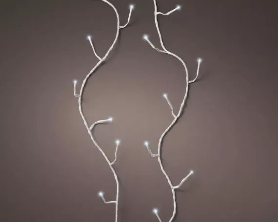 Светодиодная гирлянда с контроллером 13.5 м, 220V., 180 белые и холодных белых LED ламп, белый ПВХ, Kaemingk (494124)