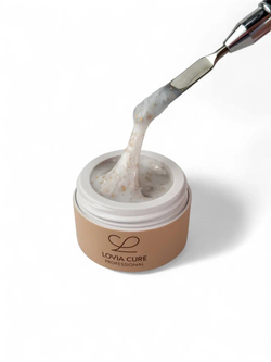 Lovia Cure Builder Gel Milky Gold - Гель моделирующий молочный с золотистыми хлопьями, 15 мл