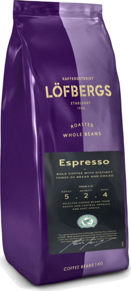 Кофе в зернах Lofbergs Espresso 1 кг, 2 шт