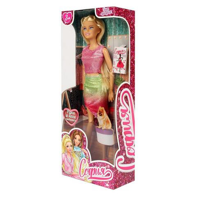 Кукла 29см София, руки и ноги сгиб., в коробка (Карапуз)