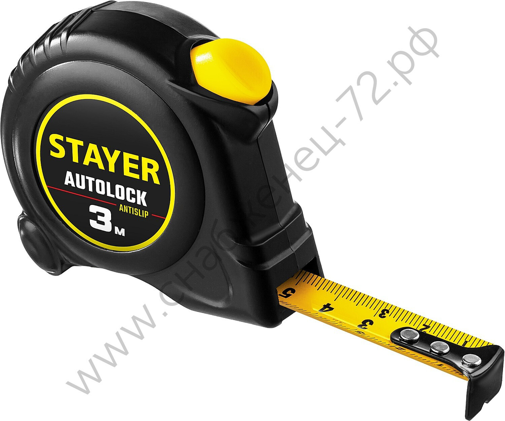 STAYER AutoLock, 3 м х 16 мм, рулетка с автостопом (2-34126-03-16)